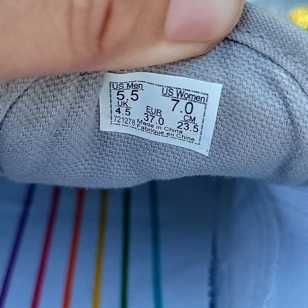 Vans x Flour Shop Silver Glitter Rainbow Sneakers Women’s 7